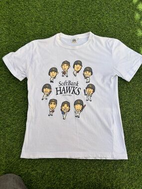 SoftBank Hawks Fukuoka White Graphic Baseball Tee for Men